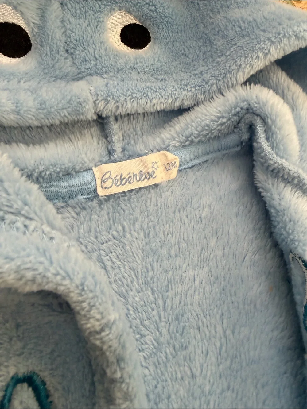 New Bebereve Boutique Baby Boy Monster Halloween Hooded Bathrobe ‘Booh’ 12 Month